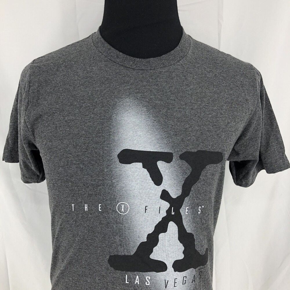 THE X FILES Cult TV Show Movie LAS VEGAS Charcoal Gray T SHIRT Medium